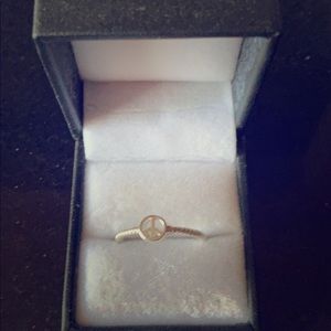Sterling Peace Sign Ring